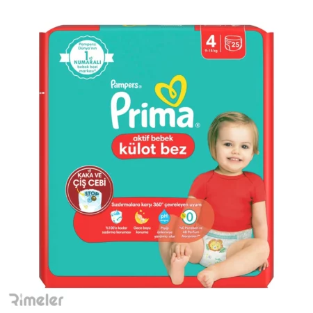 پوشک بچه شورتی پریما سایز 4 بسته 25 عددی