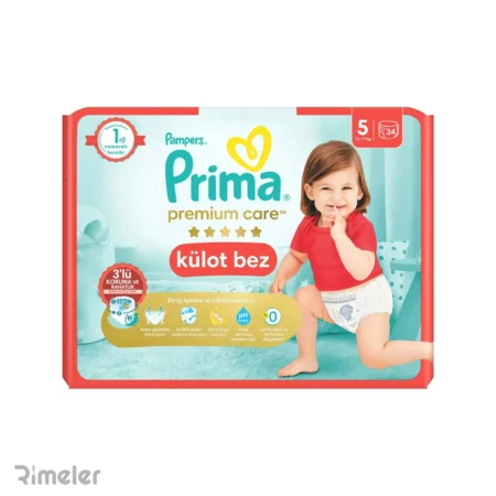 پوشک بچه شورتی پریما سایز 5 بسته 34 عددی