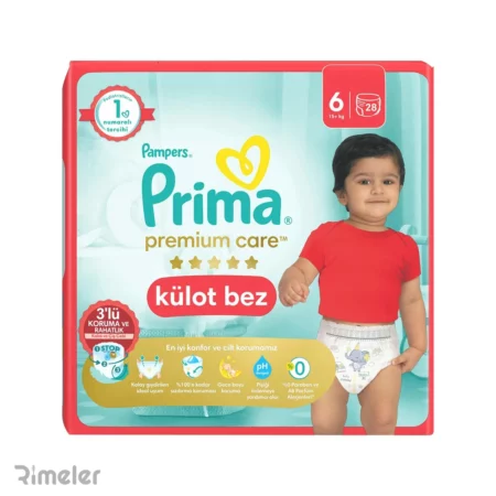 پوشک بچه شورتی پریما سایز 6 بسته 28 عددی