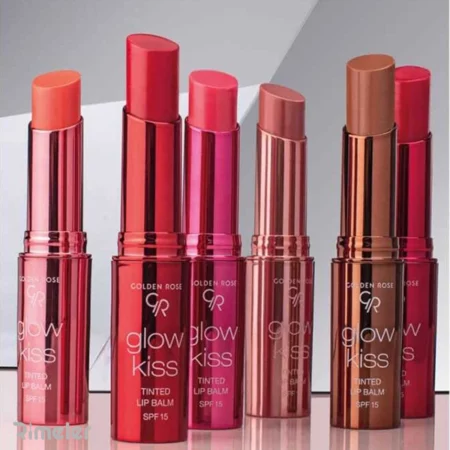 بالم لب رنگی گلدن رز سری Glow Kiss با Spf15 وزن 3 گرم